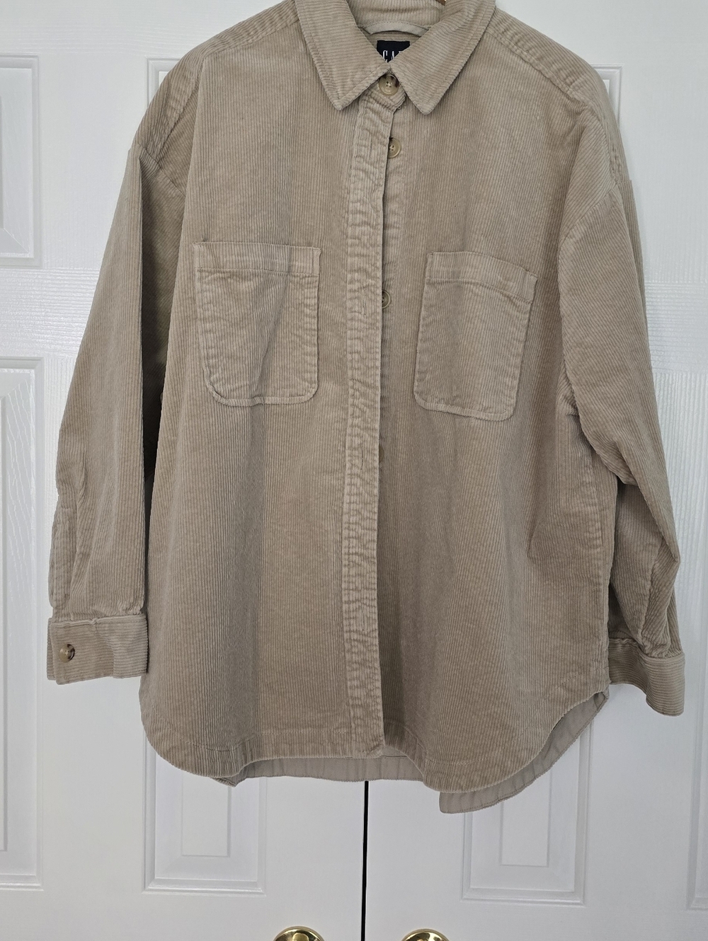 GAP Beige Corduroy Button-Down Shirt